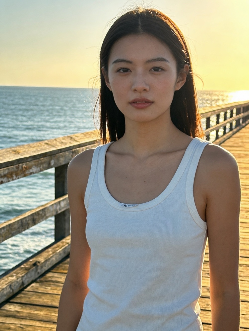 Zara White Ribbed Cotton Crop Tank Top